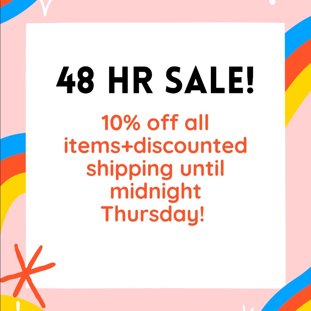 48 hour sale!! Prices dropped until 1/6/22 at midnight!! Discounted shipping!